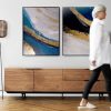 Obraz ręcznie malowany nowoczesny szary 60 X 90 CM – z akcentami złota
