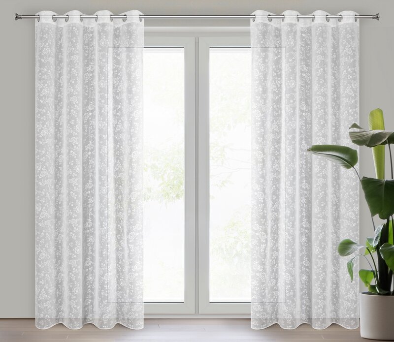 Zasłona gotowa Holly biała 140 X 250 cm – subtelnie filtruje światło