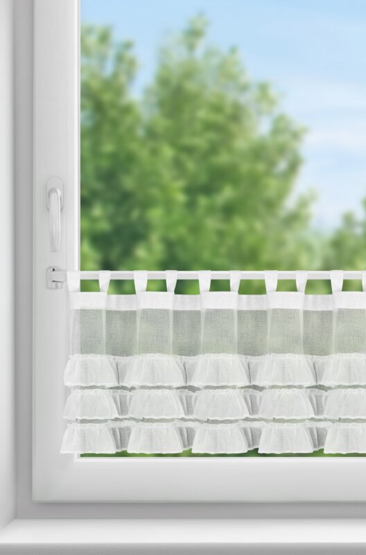 Firana gotowa Lilian biała 150 x 45 cm – rozprasza światło