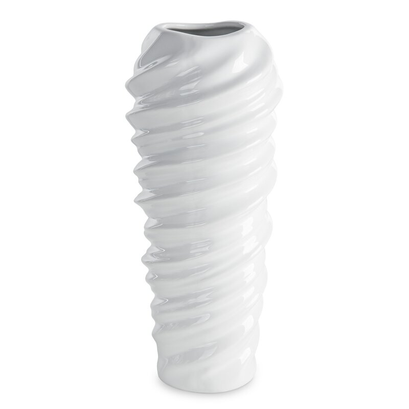 Wazon ceramiczny Diego biały 14 x 14 x 33 cm – idealny na kwiaty