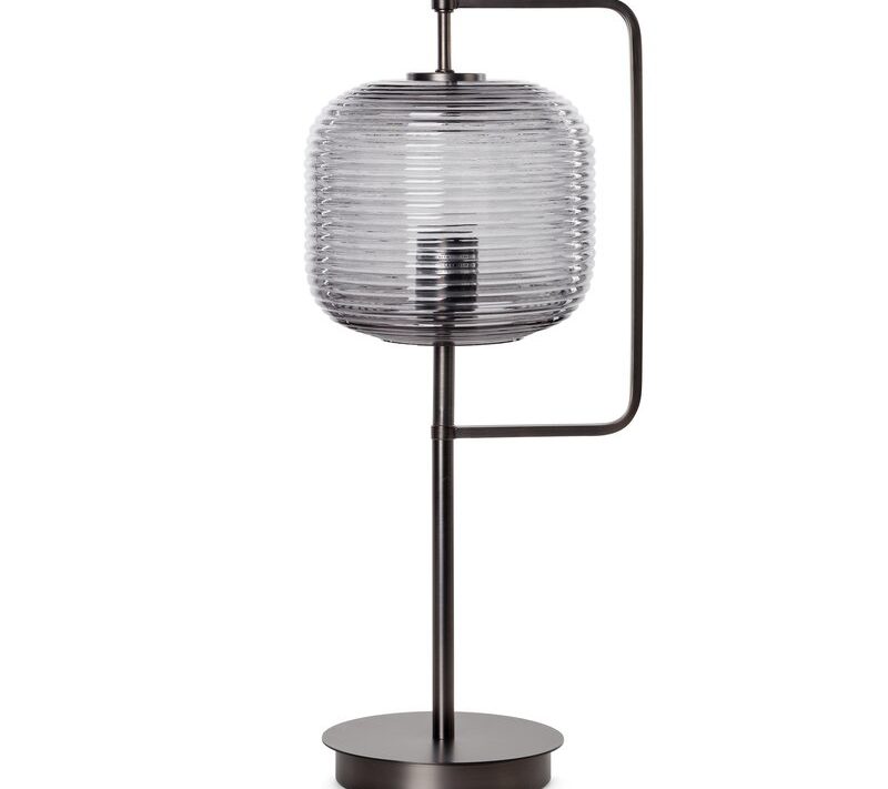 Lampa stołowa Aron 02 grafitowa O 24 X 55 CM – do salonu i sypialni