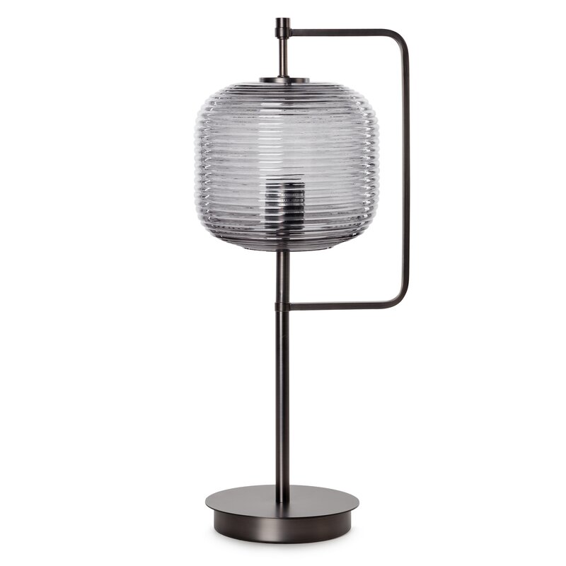 Lampa stołowa Aron 02 grafitowa O 24 X 55 CM – do salonu i sypialni