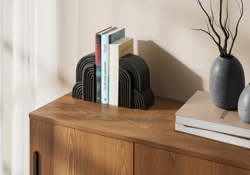 Wazon ceramiczny czarny 12 x 7 x 21 cm – idealny do książek