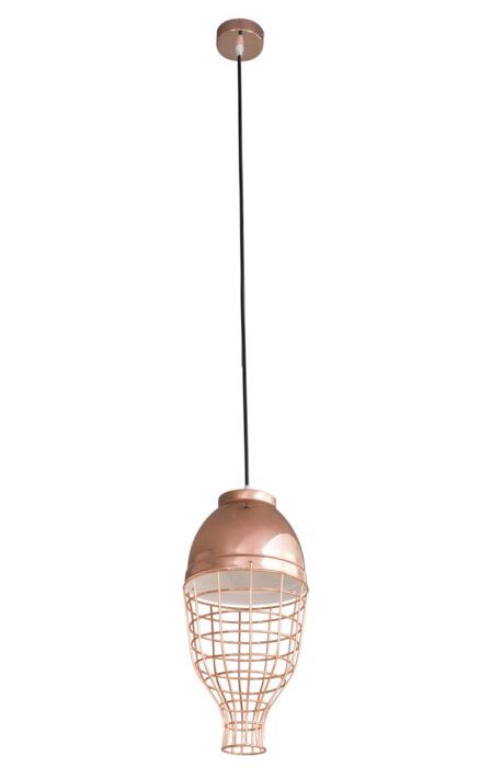 Lampa sufitowa Lucy miedziana fi 20 x 21 cm – industrialny urok