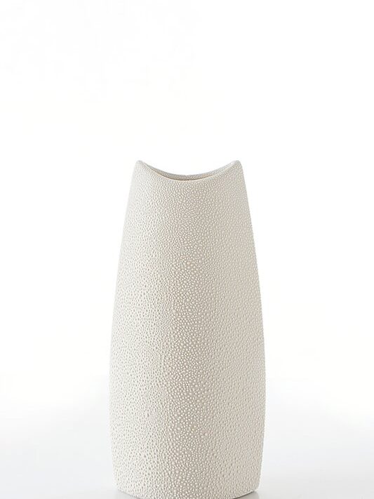 Wazon ceramiczny RISO kremowy 12 x 7 x 26 cm – na suszone kwiaty