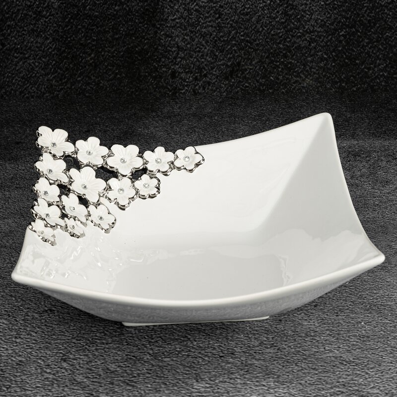 MISA DEKORACYJNA ARIANA (01) 25 X 25 X 9 CM BIAŁY