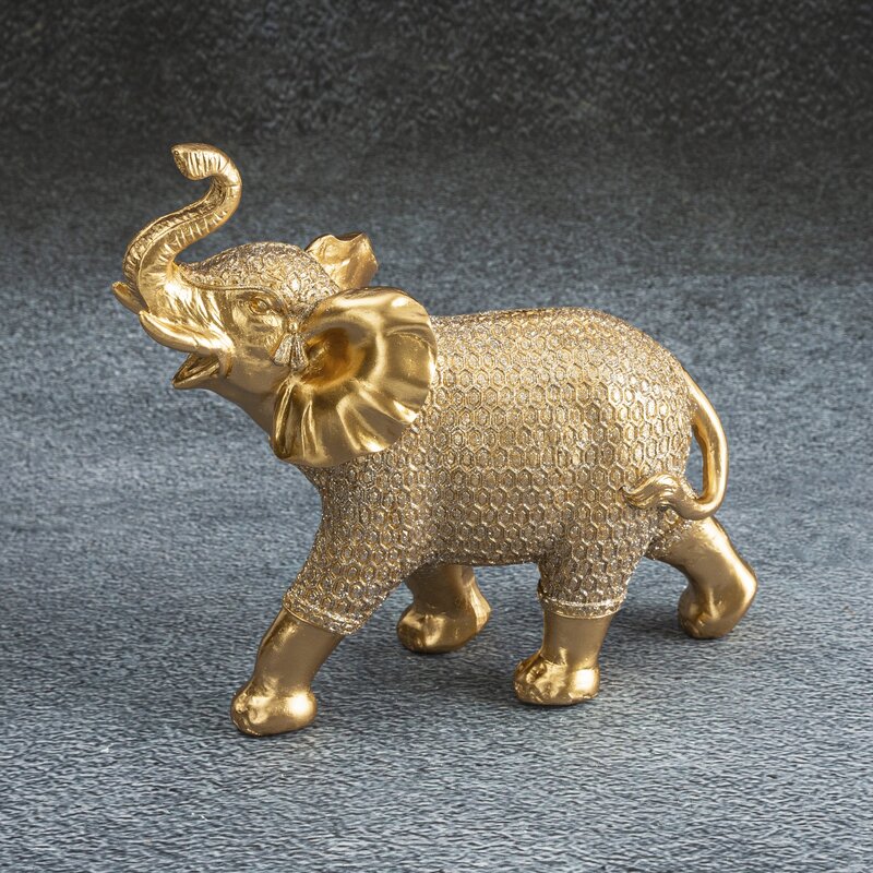 Figurka ceramiczna Haris złota 8 X 19 X 18 cm – ozdoba salonu i biura