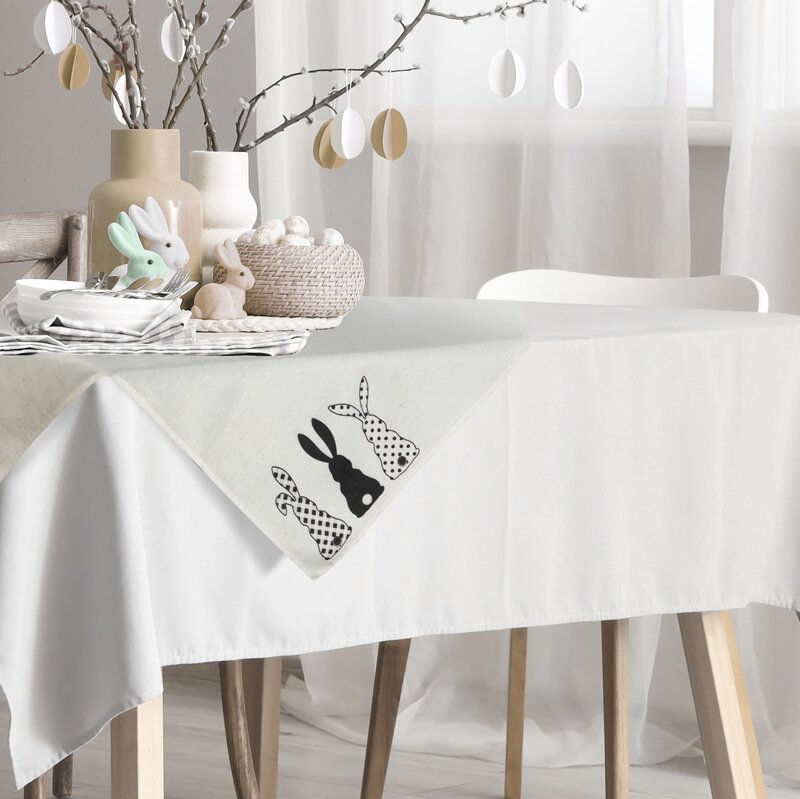 Obrus wielkanocny biały 85 x 85 cm – wprowadzi wiosenną świeżość