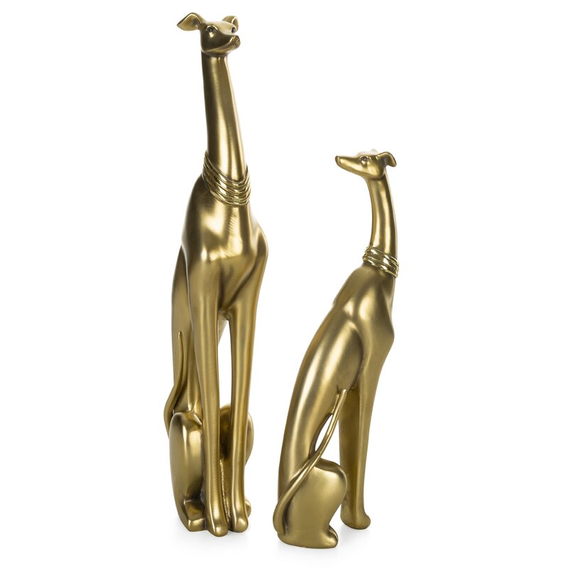 Figurka ceramiczna pies złoty 13 x 7 x 36 cm – stylowa dekoracja