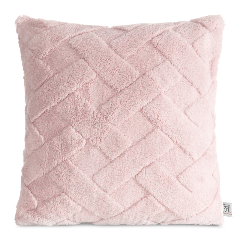 Poszewka Flano Design91 pudrowy róż 45 x 45 cm – wprowadza ciepło