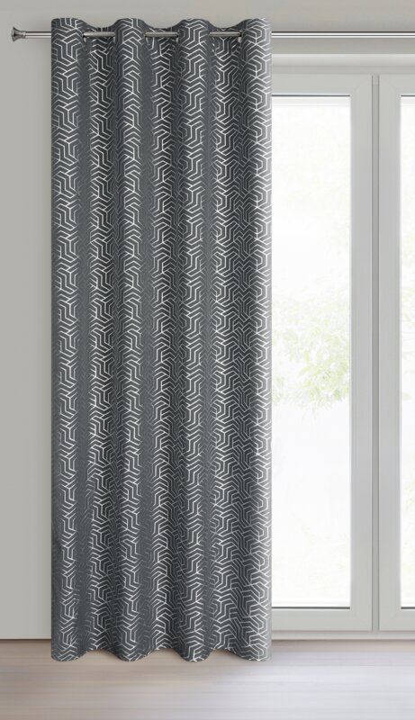 Zasłona gotowa stalowa 140 x 250 cm – zaciemnia i zdobi