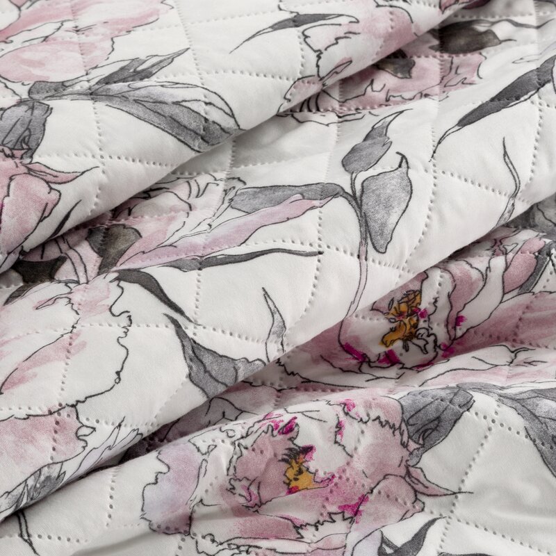 Narzuta D91 FLOWER 07 biała 220 X 240 cm – delikatna w dotyku