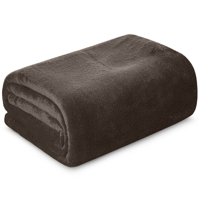 Koc flanelowy Simple ciemnobrązowy 150 x 200 cm – wyjątkowo miękki