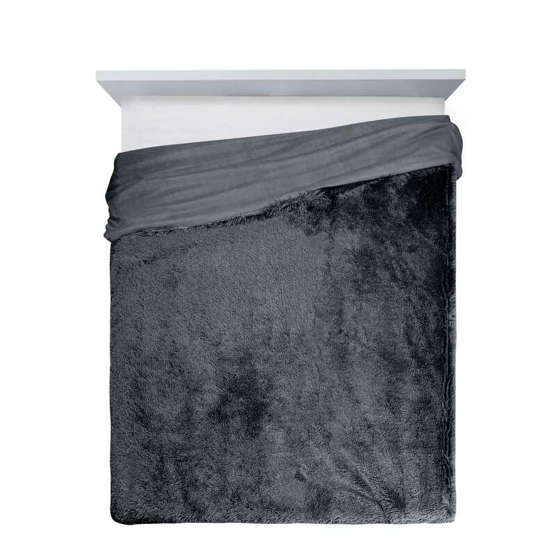 Koc włochacz D91 stalowy 150 x 200 cm – otuli ciepłem