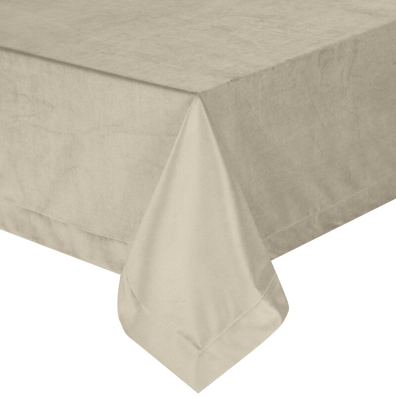 Obrus gładki beżowy 140 x 220 cm – dodaje ciepła wnętrzu