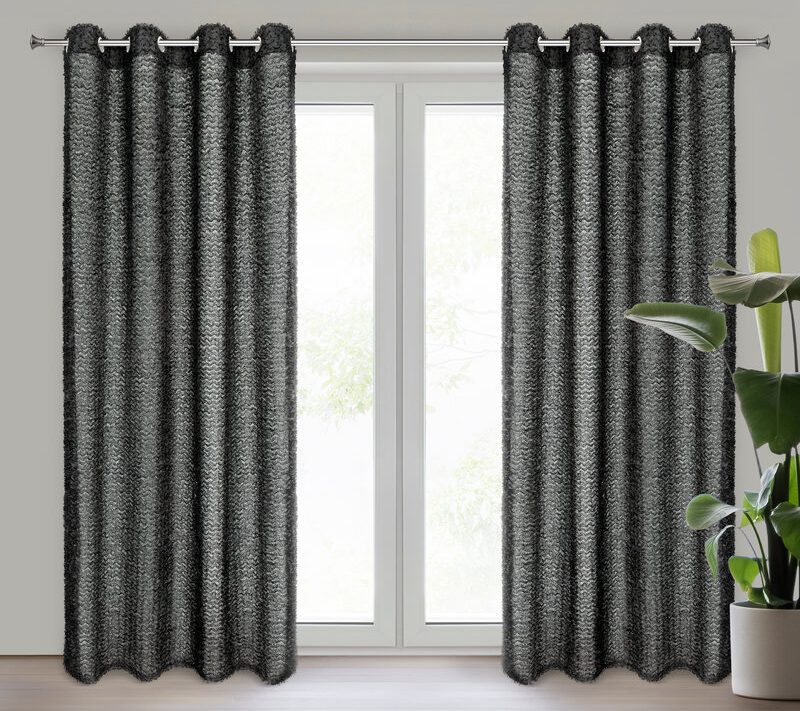Zasłona gotowa Eva Minge czarna 135 x 250 cm – zaciemnia pomieszczenie