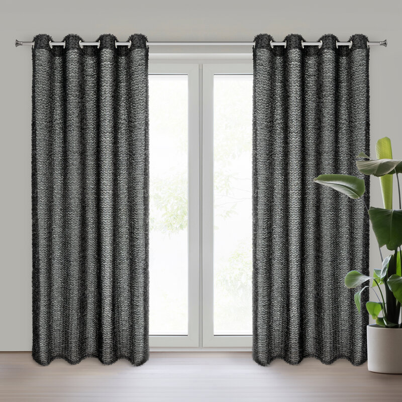 Zasłona gotowa Eva Minge czarna 135 x 250 cm – zaciemnia pomieszczenie