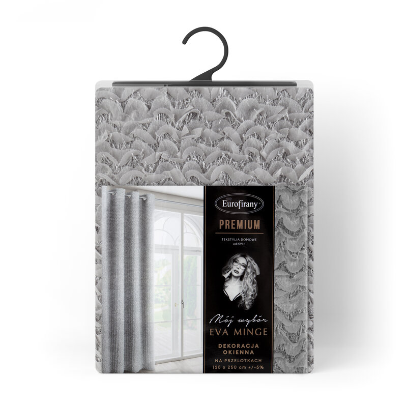 Zasłona gotowa Tiffany srebrny 135 x 250 cm – rozjaśnia wnętrze