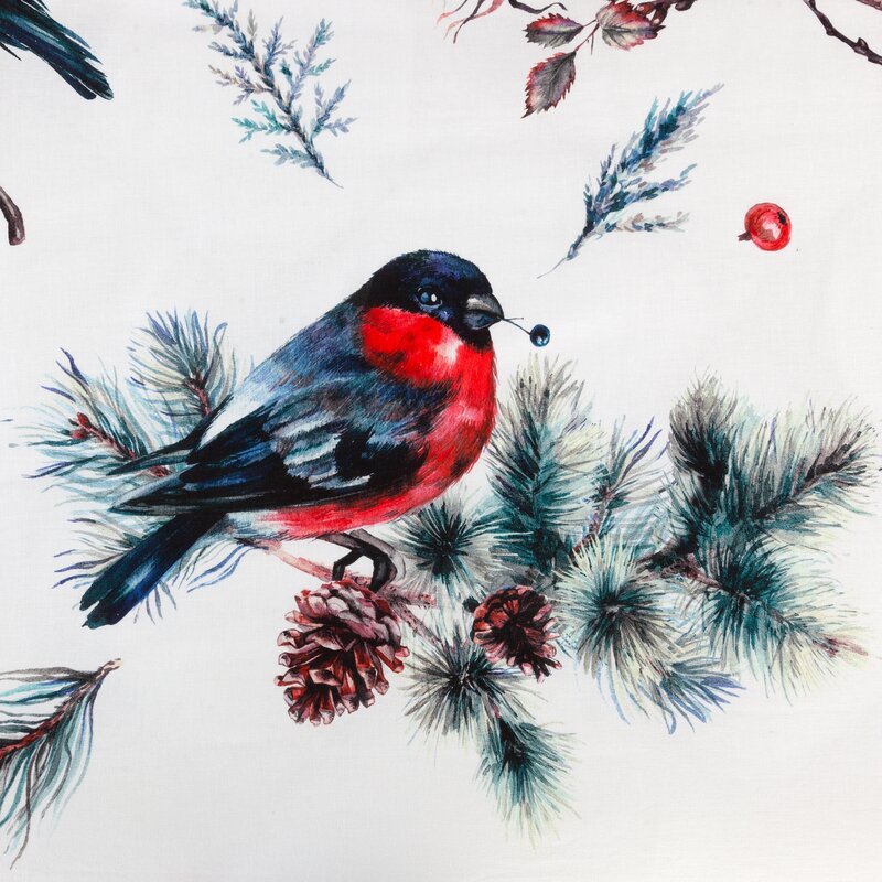 KOMPLET POŚCIELI ŚWIATECZNEJ FINN01 160 X 200 CM BIAŁY