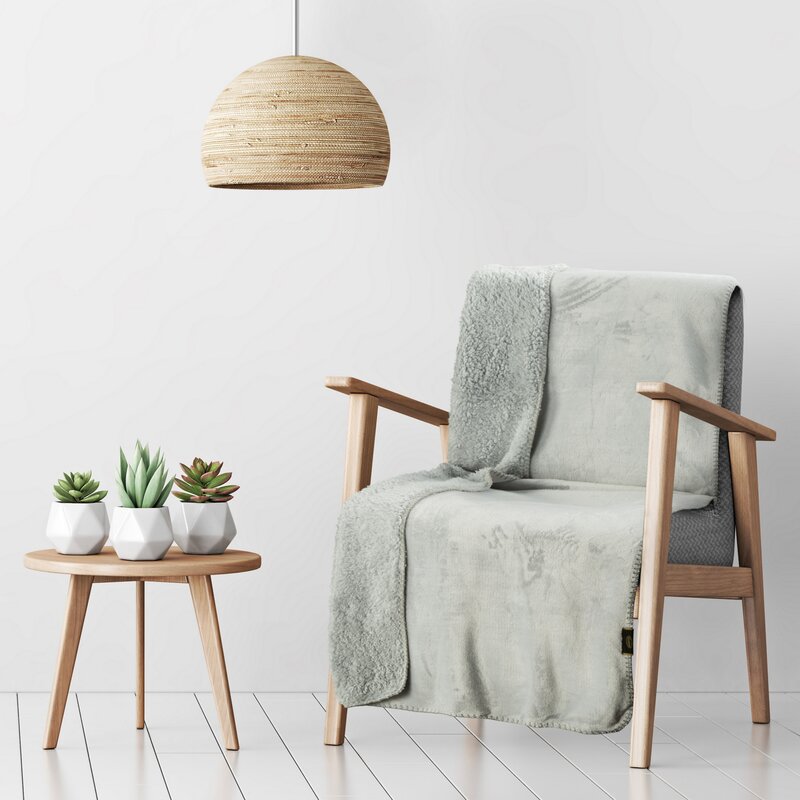 Koc fotelowy Tedy srebrny 70 x 160 cm – miękki i puszysty