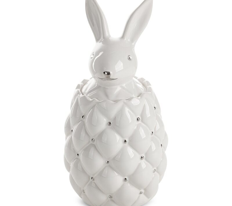 Wazon ceramiczny królik biały 14 x 30 cm – idealny na dekoracje