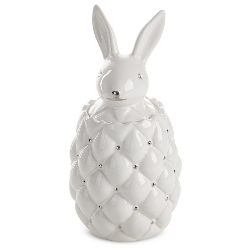Wazon ceramiczny królik biały 14 x 30 cm – idealny na dekoracje