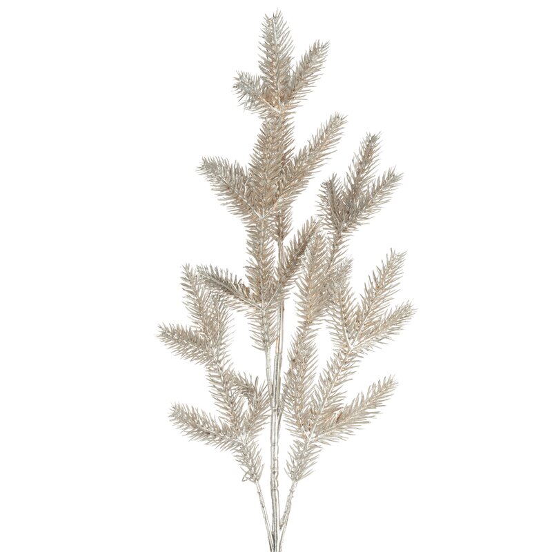 Gałązka dekoracyjna bożonarodzeniowa srebrna 20 x 50 cm – dodatek do dekoracji