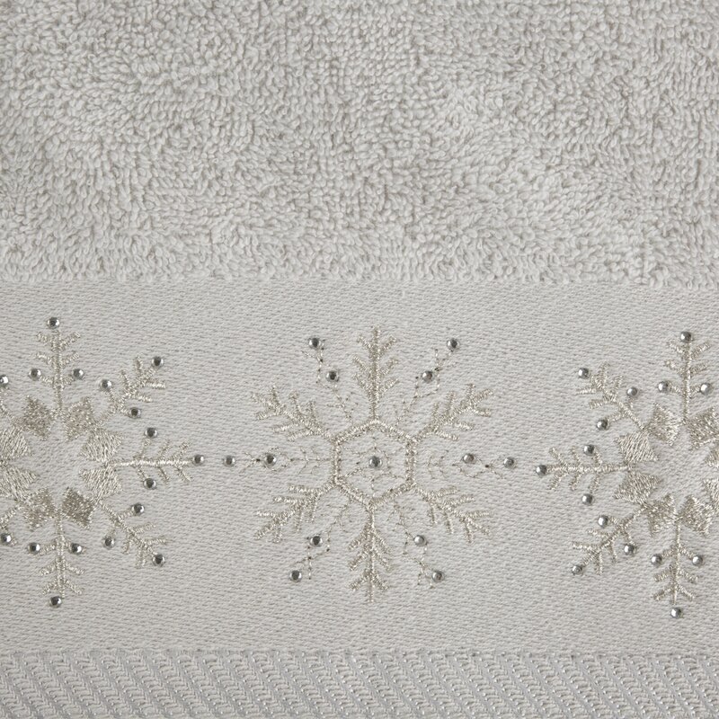 RĘCZNIK ŚWIATECZNY JOY3 50 X 90 CM JASNOSREBRNY