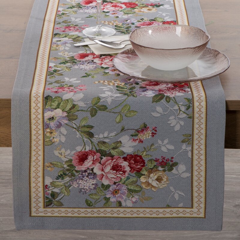 Obrus gobelinowy GOB/CHO/4088 popielaty 45x140 cm – doda uroku wnętrzu