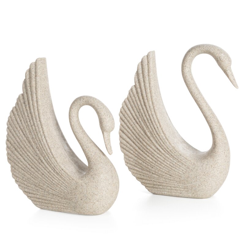 Figurka ceramiczna Logan beżowa 16 X 6 X 20 CM – do salonu i sypialni