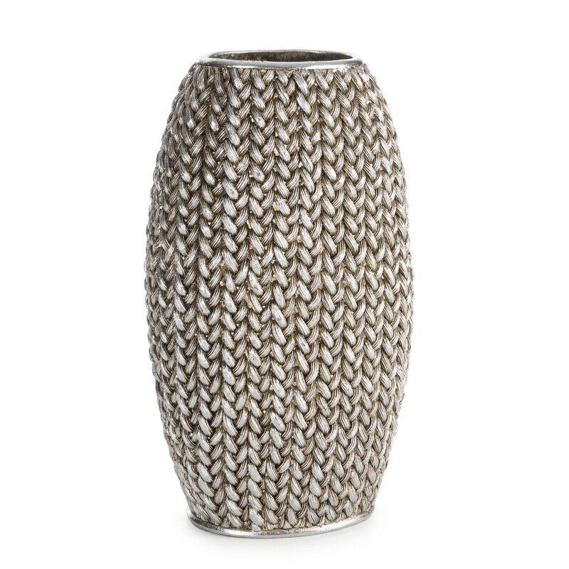 Wazon ceramiczny Moli srebrny 16 x 12 x 27 cm – na suszone kwiaty