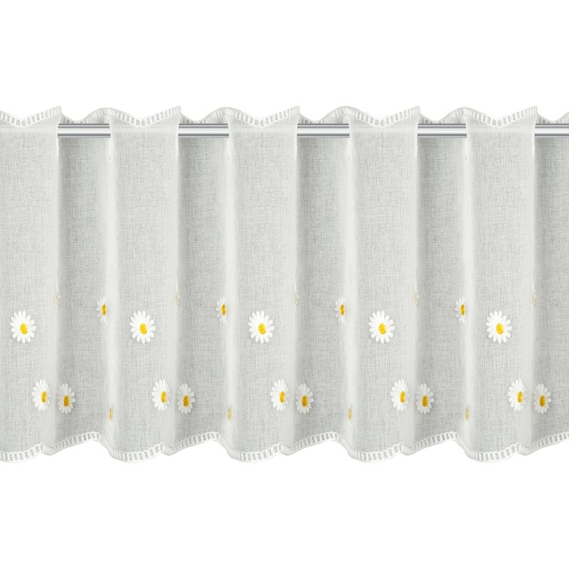 Firana gotowa Bellis biała 150 x 40 cm – rozprasza światło