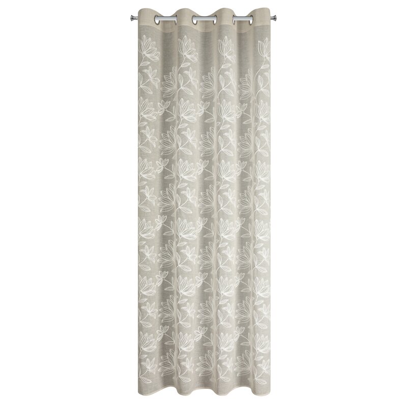 Zasłona gotowa Suzi beżowa 140 X 250 cm – z haftem szenilowym
