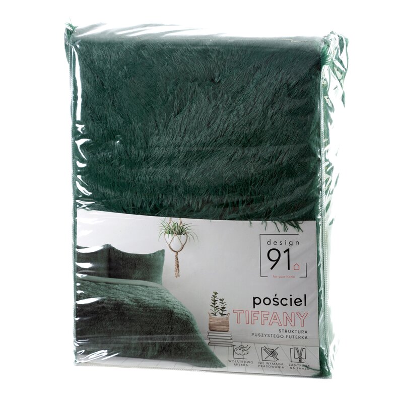 Pościel włochacz Tiffany ciemnozielona 220 x 200 cm – otulająca miękkością