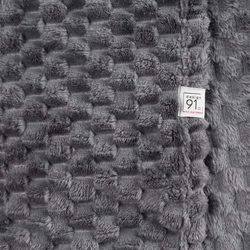 Koc flano Cindy6 stalowy 170 x 210 cm – ciepły i puszysty