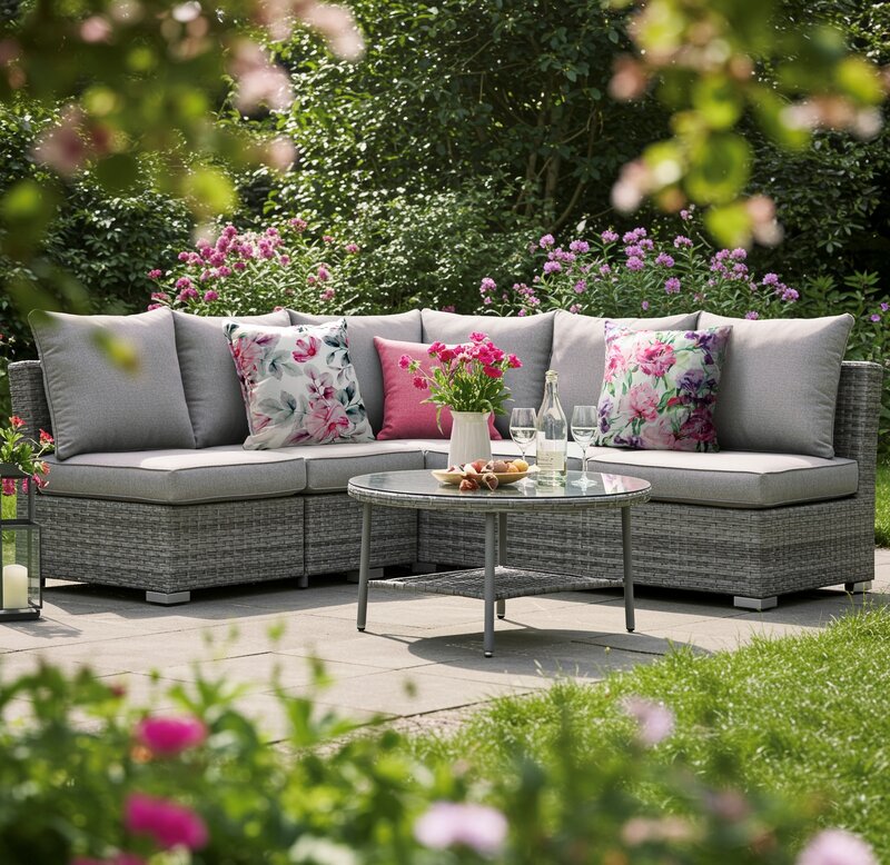 Poszewka Garden biała 45 x 45 cm – idealna na taras