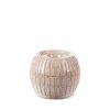 Świecznik ceramiczny Edna kremowy 13 x 11 cm – tworzy przytulną atmosferę