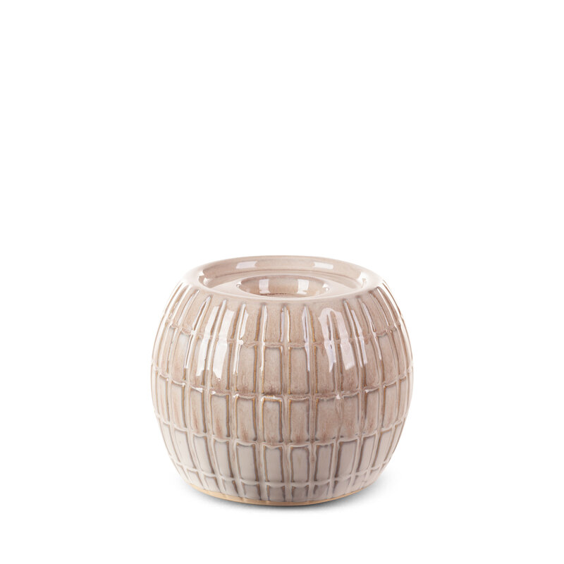 Świecznik ceramiczny Edna kremowy 13 x 11 cm – tworzy przytulną atmosferę