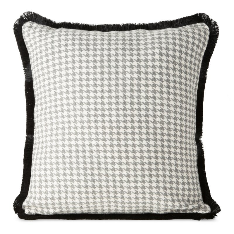 Poszewka pepitka jasnopopielata 45 x 45 cm – doda uroku wnętrzu