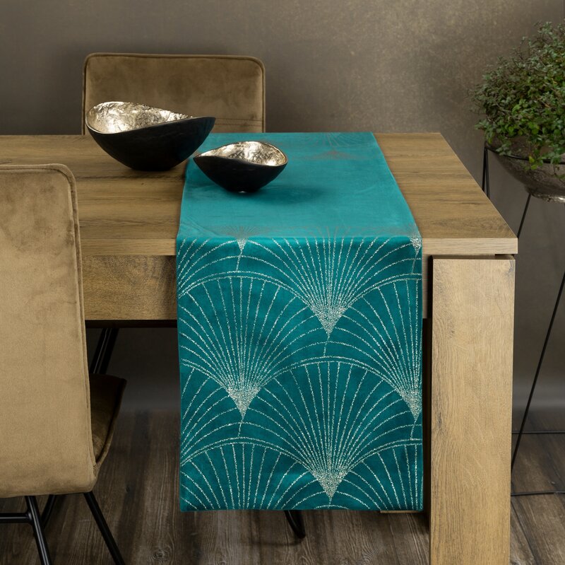 Obrus błyszczący BLINK ciemnoturkusowy 35 x 140 cm – doda blasku spotkaniom