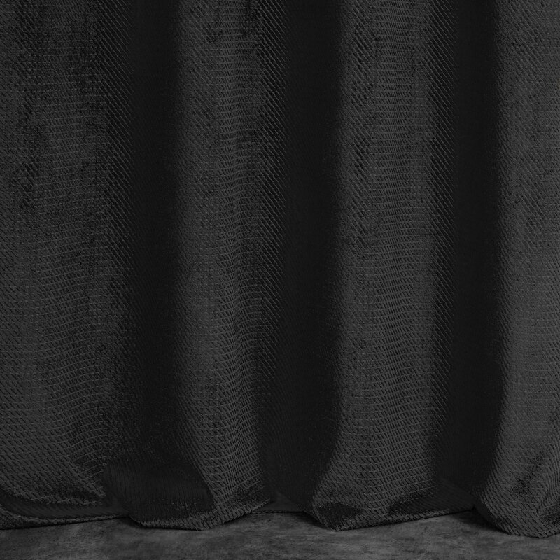 Zasłona gotowa Eliza czarna 140 X 250 cm – welwetowa do salonu
