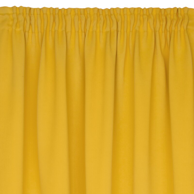 Zasłona gotowa Logan musztardowa 135 x 270 cm – zaciemnienie sypialni