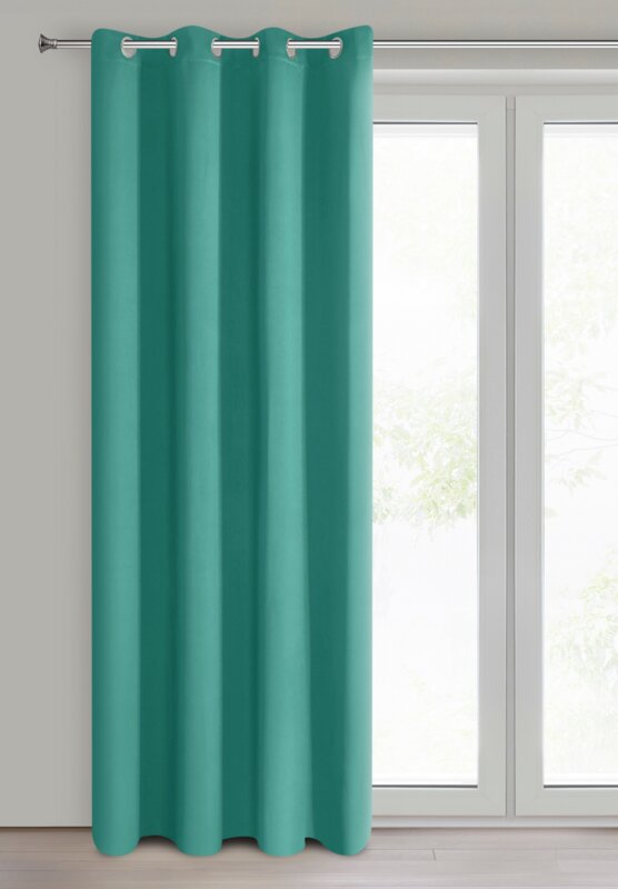 Zasłona gotowa D91 turkusowa 140 x 250 cm – zaciemniająca i stylowa