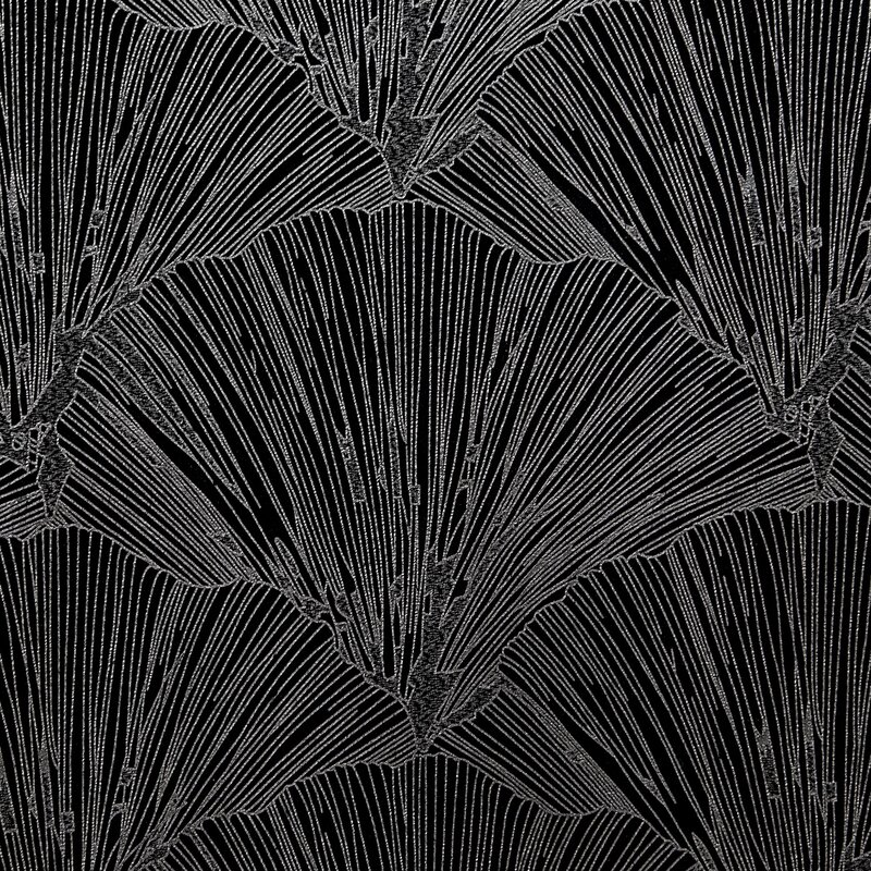 Zasłona welwetowa Goja czarna 140 X 250 cm – z błyszczącym wzorem