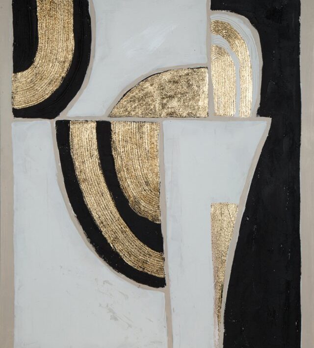 Obraz ręcznie malowany geometryczny biały 80 X 100 cm – do salonu i sypialni