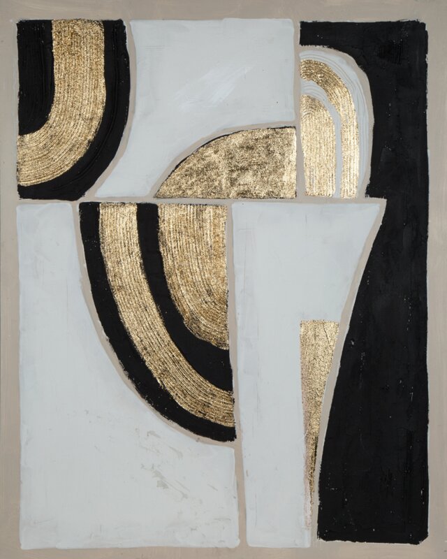 Obraz ręcznie malowany geometryczny biały 80 X 100 cm – do salonu i sypialni