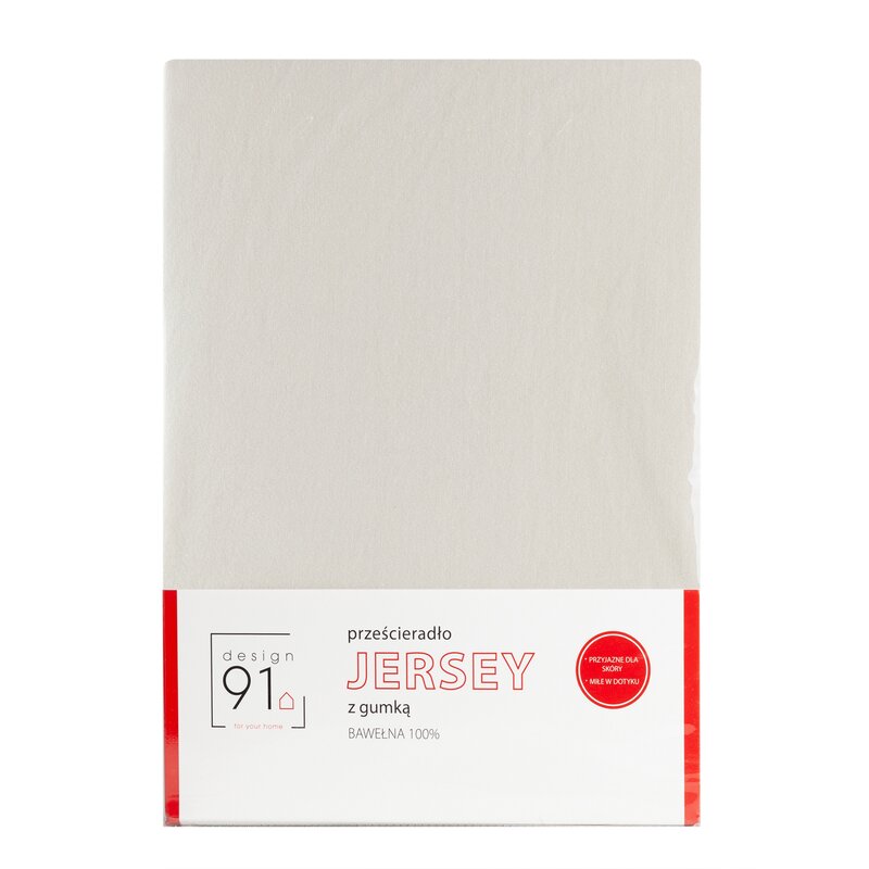 Prześcieradło jersey beżowe 140 x 200 x 30 cm – miękkie i otulające