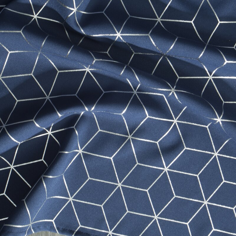 Zasłona gotowa Cube granatowa 140 x 250 cm – zaciemniająca i stylowa