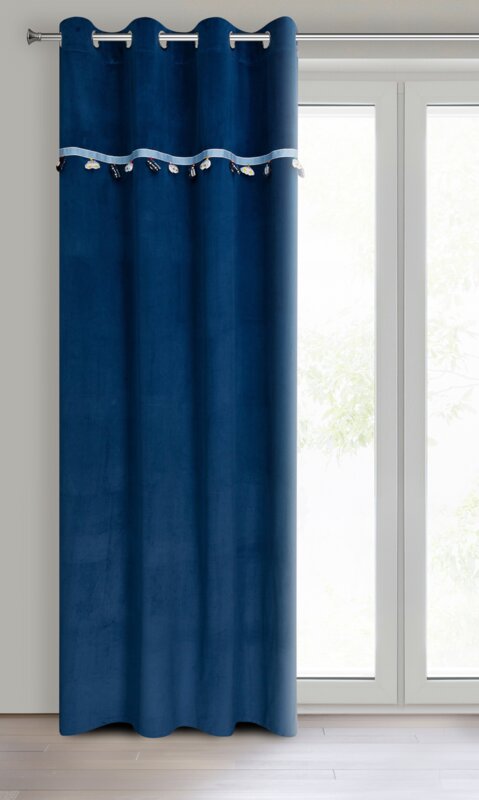 Zasłona gotowa granatowa 140 x 250 cm – zaciemnia pokój