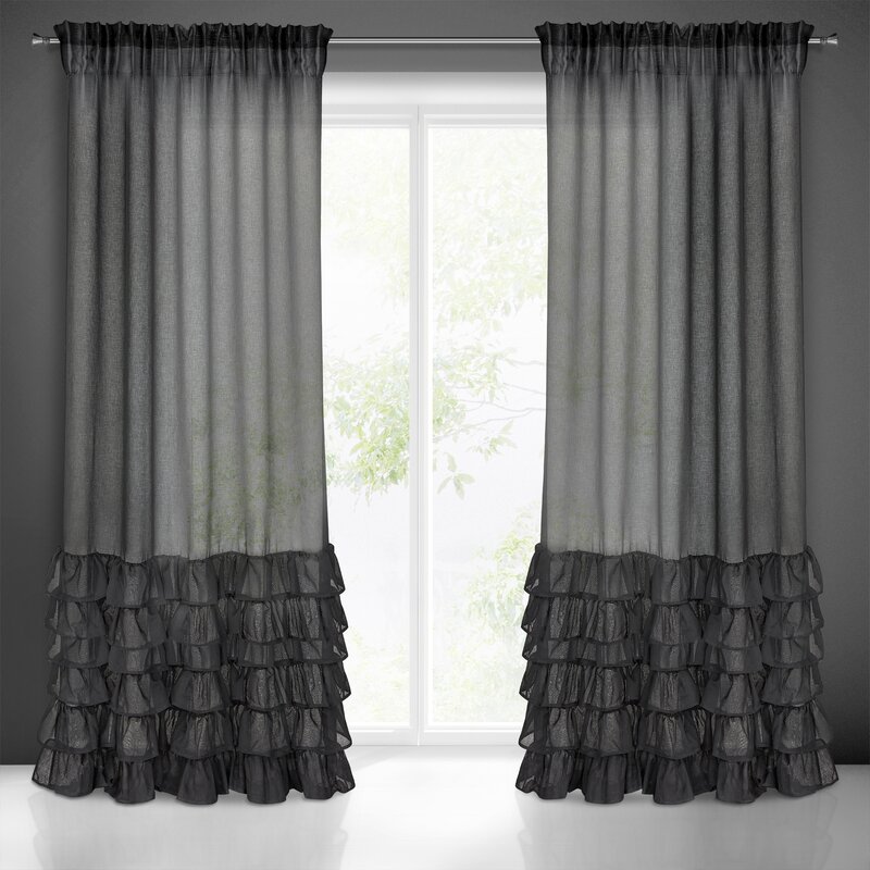 Zasłona gotowa Dolly czarna 140 x 250 cm – subtelne rozproszenie światła